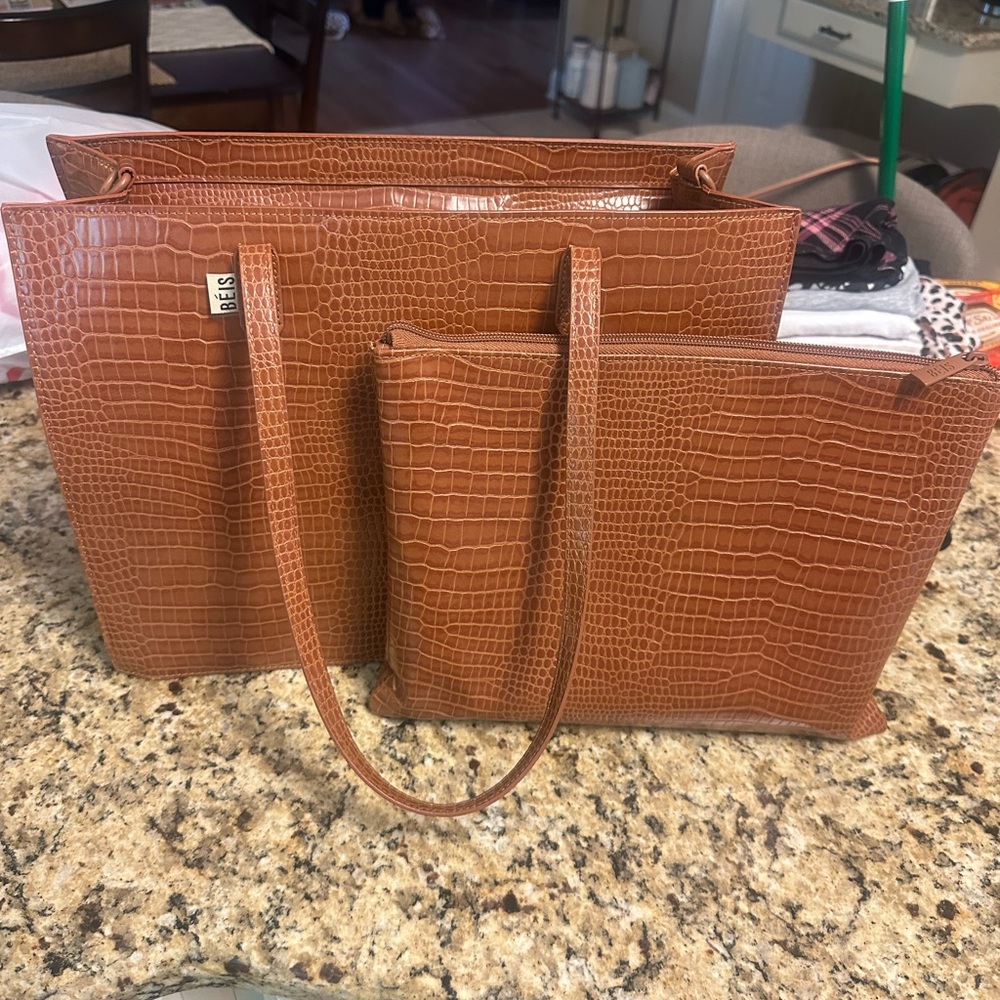 Beis The Work Tote in Maple Croc